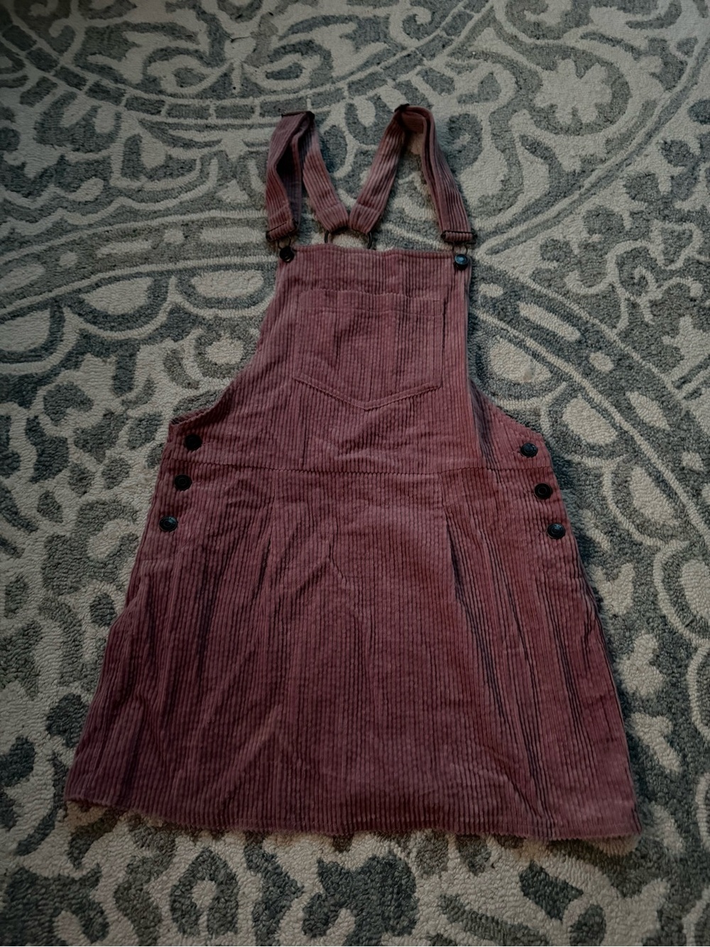 Pink Corduroy Overalls Dress